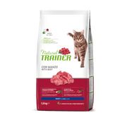 Natural Trainer Crocchette Con Manzo Per Gatti Adulti Sacco 1,5kg-1