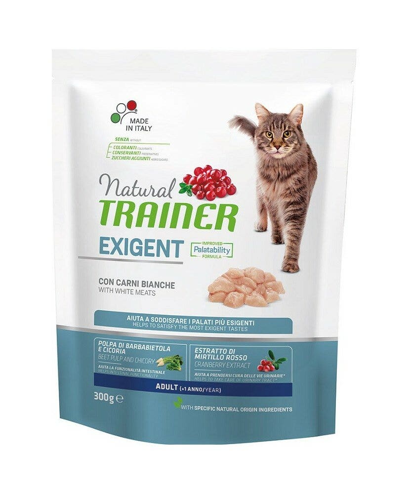 Natural Trainer Exigent Crocchette Con Carni Bianche Per Gatti Adulti Sacco 300g-1