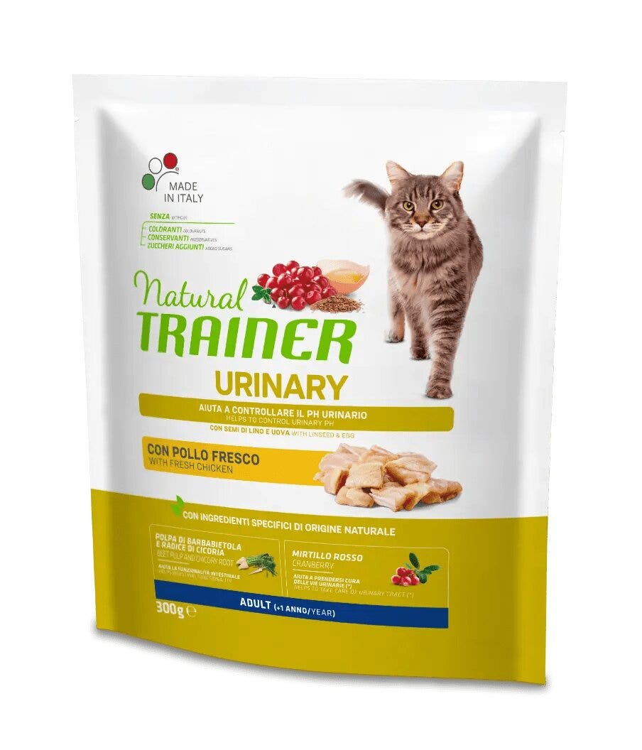 Natural Trainer Urinary Crocchette Con Pollo Per Gatti Adulti Sacco 300g-1