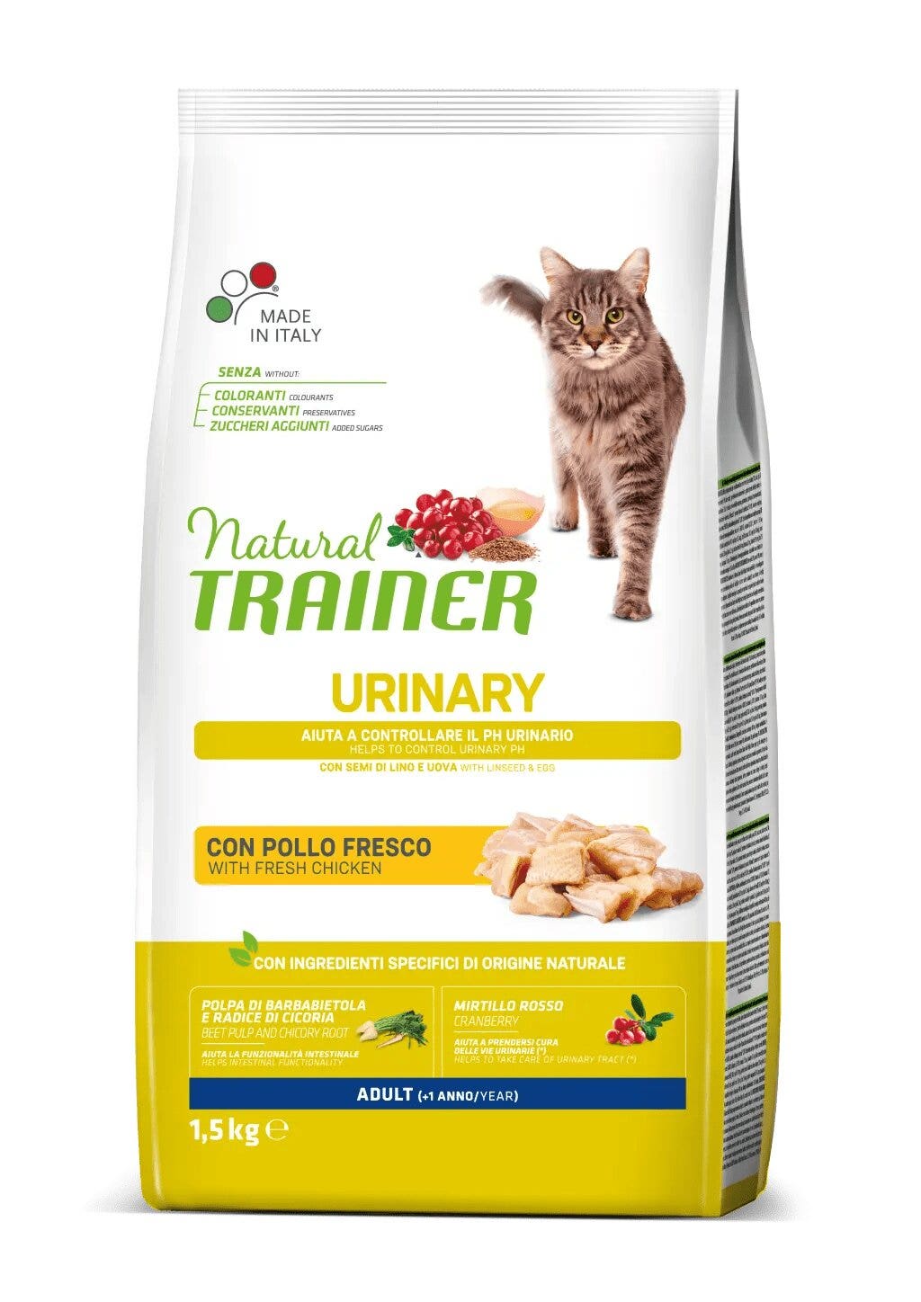 Natural Trainer Urinary Crocchette Con Pollo Per Gatti Adulti Sacco 1,5kg-1