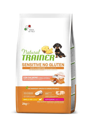 Natural Trainer Cane Sensitive No Gluten Small & Toy Puppy & Junior Con Salmone 800g-1