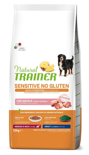 Natural Trainer Sensitive Senza Glutine Crocchette Maiale Per Cani Adulti Taglia Media/Grande Sacco 12kg-1