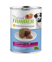Natural Trainer Maintenance Medium E Maxi Per Cani Cuccioli Umido Pollo Lattina 400g-1