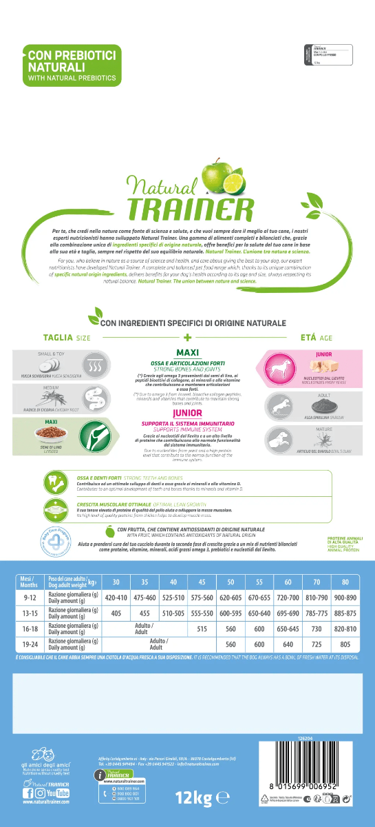 Natural Trainer Crocchette Pollo Per Cuccioli Taglia Grande Sacco 12 Kg-1