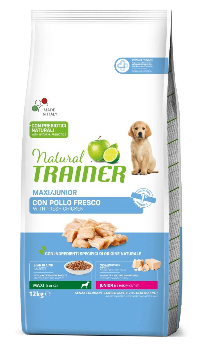 Natural Trainer Crocchette Pollo Per Cuccioli Taglia Grande Sacco 12 Kg-0