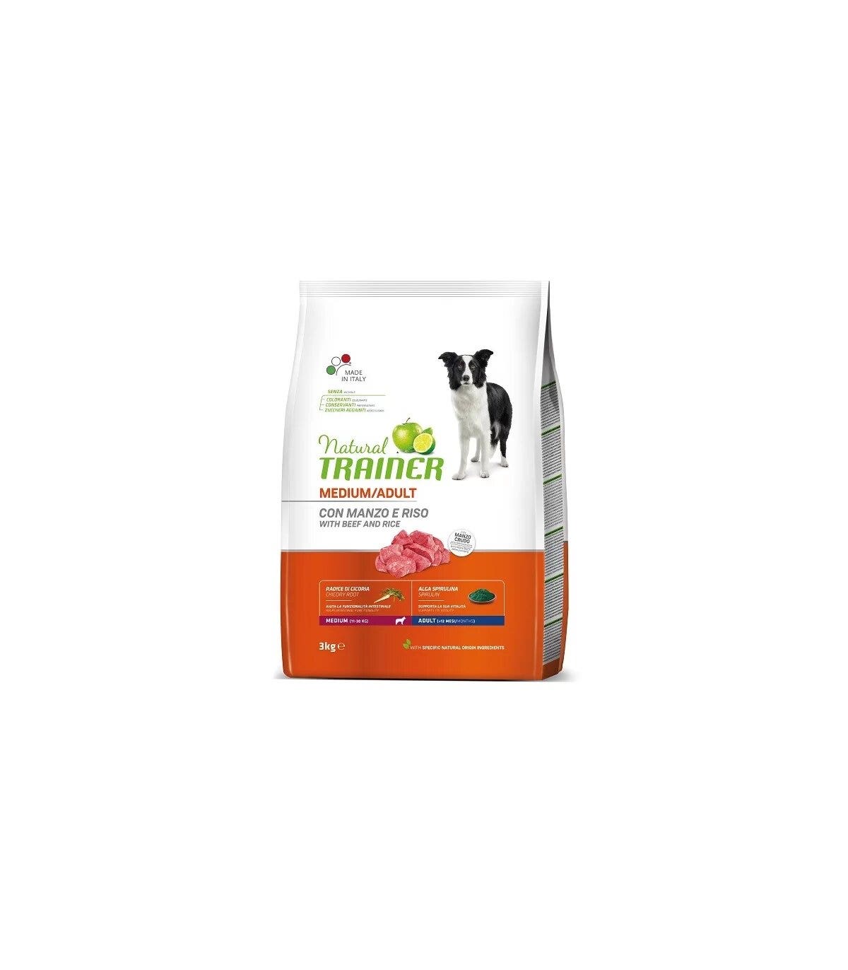 Natural Trainer Crocchette Manzo Cane Adult Medium 3Kg-1