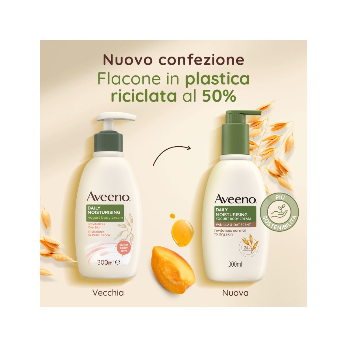 Aveeno Daily Moisturising Crema Corpo Yogurt Albicocca/Miele 300ml-14