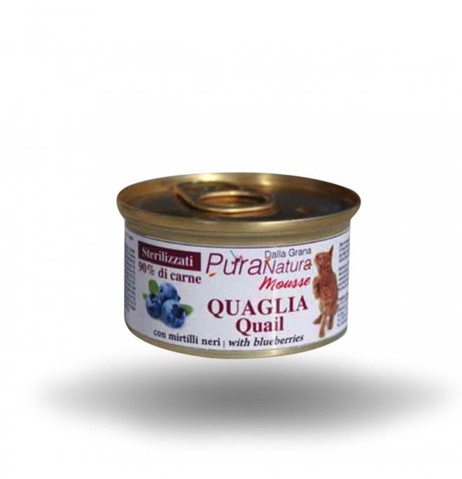 PuraNatura Quaglia Cibo Umido Gatti Sterilizzati Scatoletta 85g-1