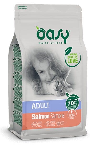 Oasy Lifestage Adult Salmone Cibo Secco Per Gatti 1,5kg-1