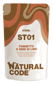 Natural Code ST01 Tonnetto E Semi Di Lino Gatti Adulti Sterilizzati Busta 70g-1
