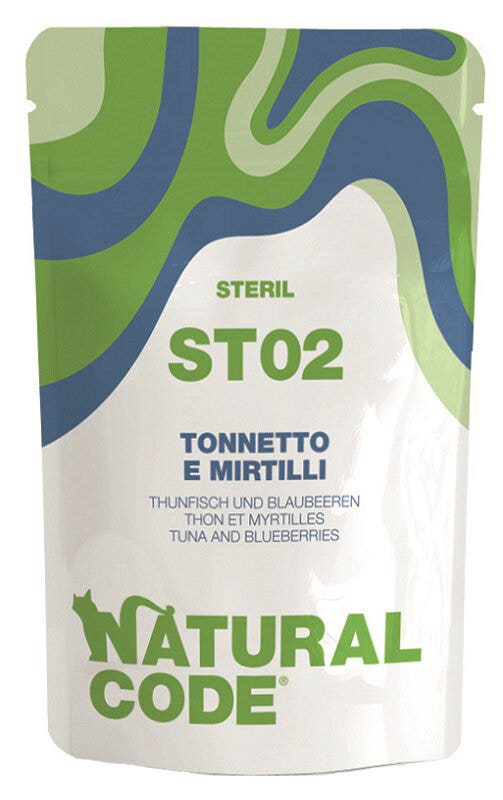 Natural Code ST02 Tonnetto E Mirtilli Gatti Adulti Sterilizzati Busta 70g-1