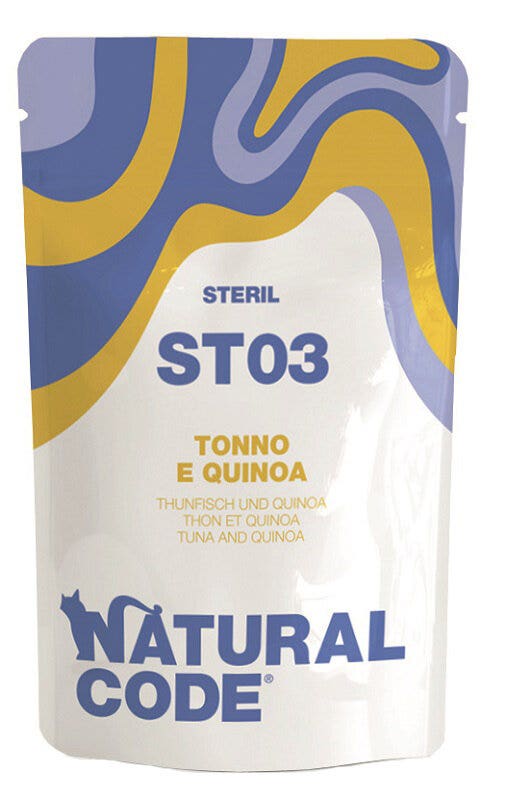 Natural Code ST03 Tonnetto E Mirtilli Gatti Adulti Sterilizzati Busta 70g-1