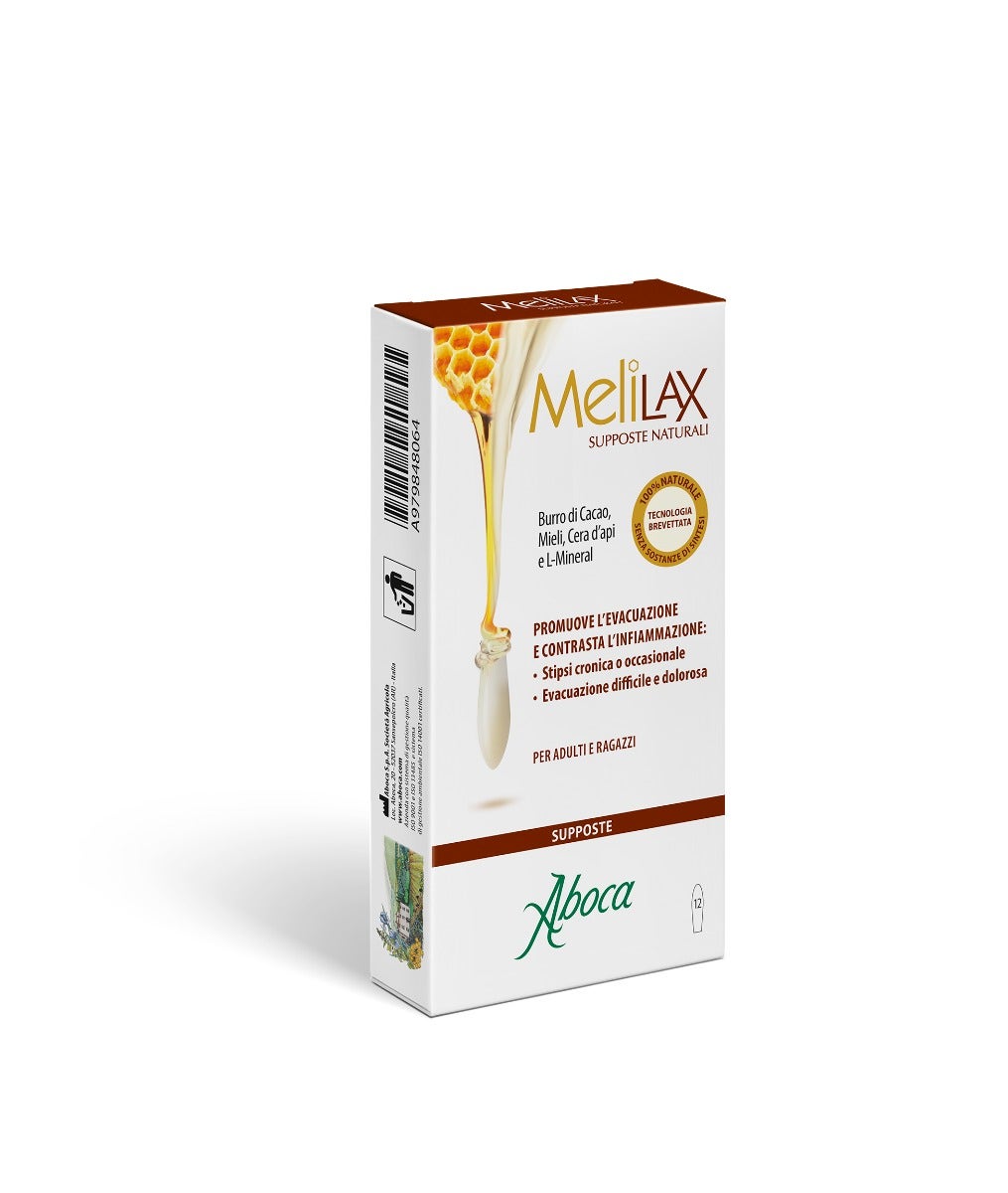 Aboca Melilax Sollievo Naturale dalla Stitichezza 12 Supposte -3
