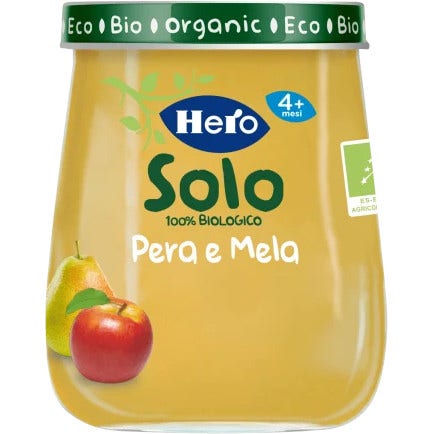 Hero Solo Omogeneizzato Pera E Mela 100% Bio 120g-1