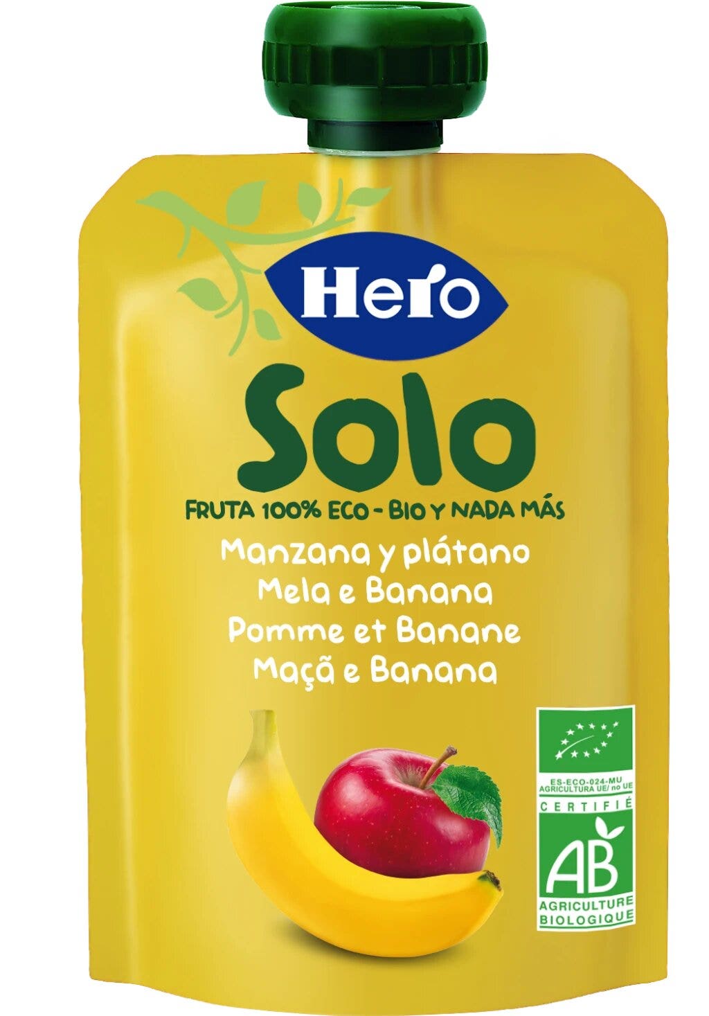 Hero Solo Frutta Frullata Mela e Banana 100% Bio 100g-1
