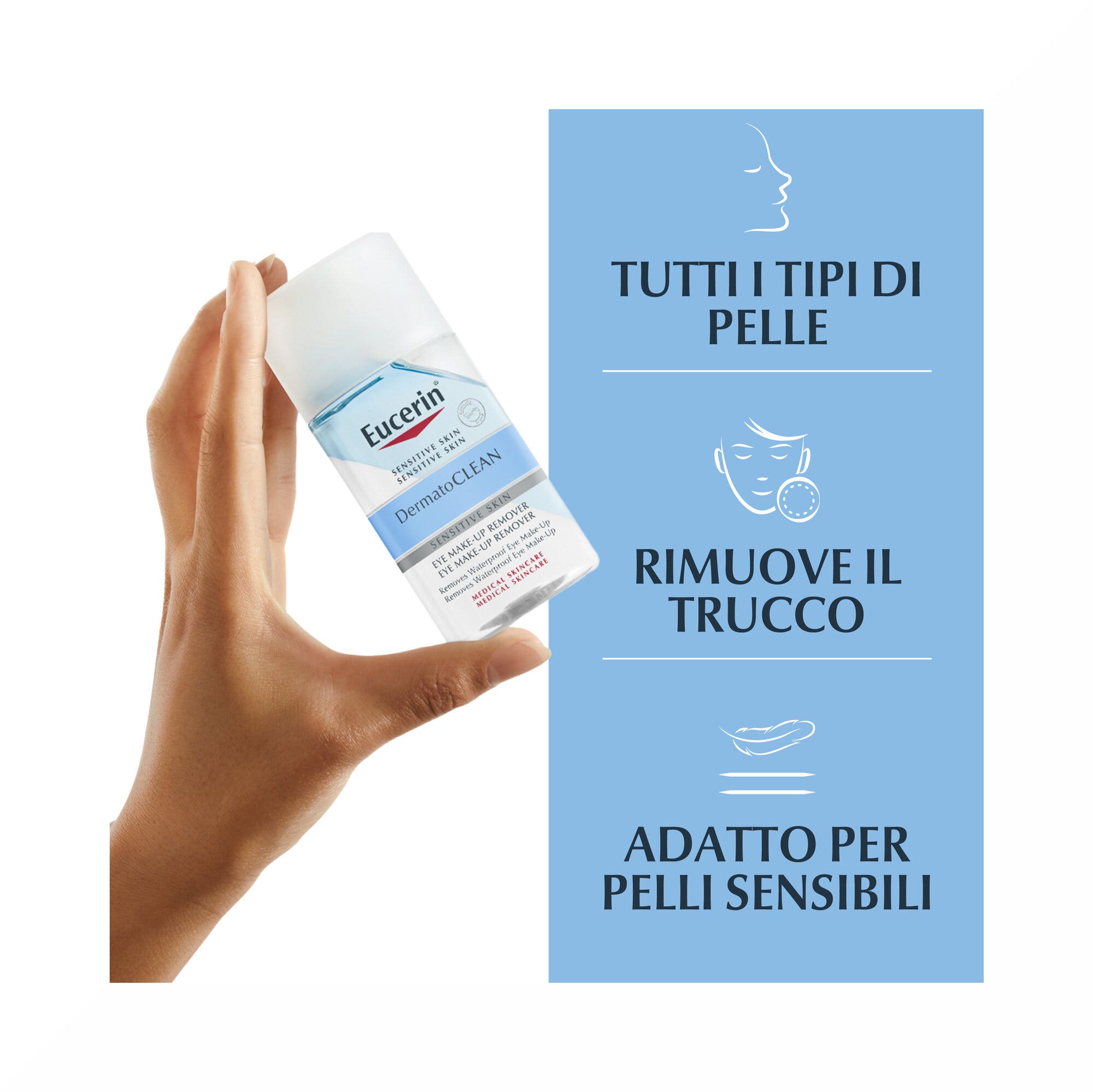 Eucerin Dermatoclean Struccante Occhi Waterproof trattamento 125 ml-3