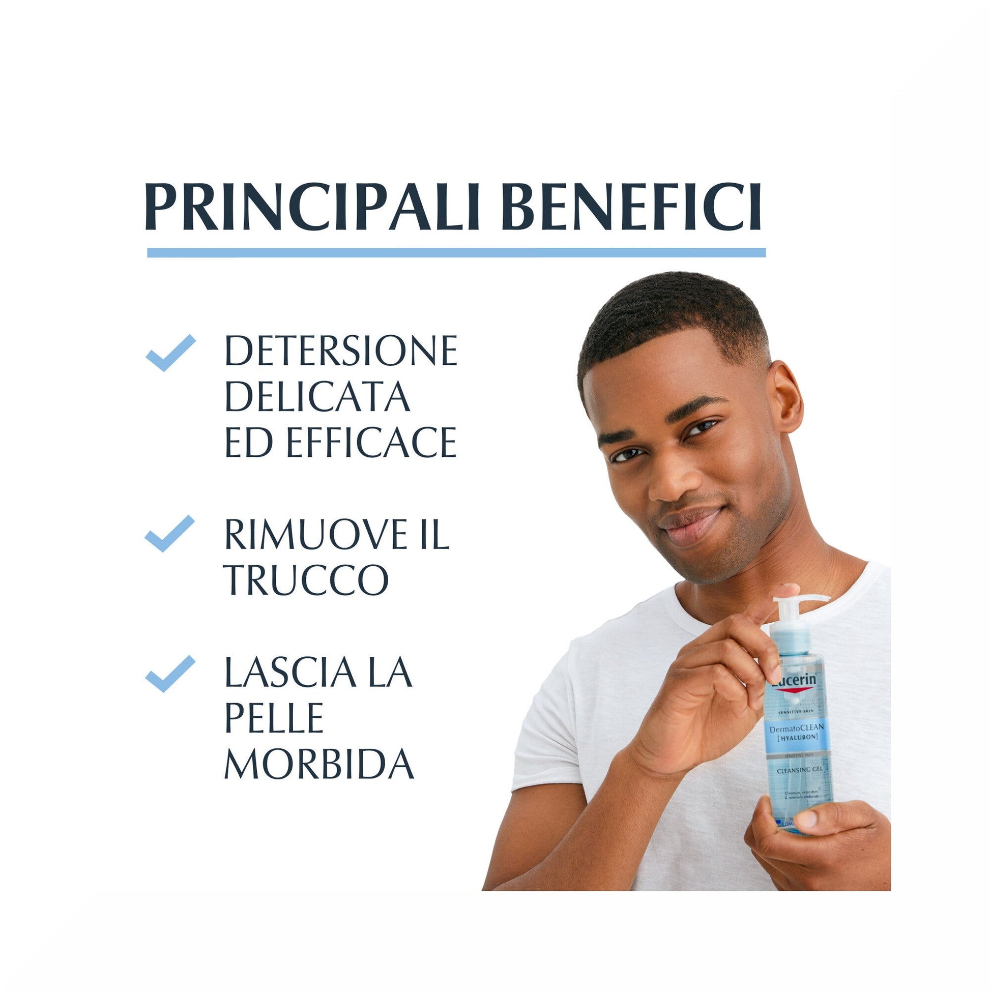 Eucerin DermatoClean Hyaluron gel detergente Viso 200 ml-2