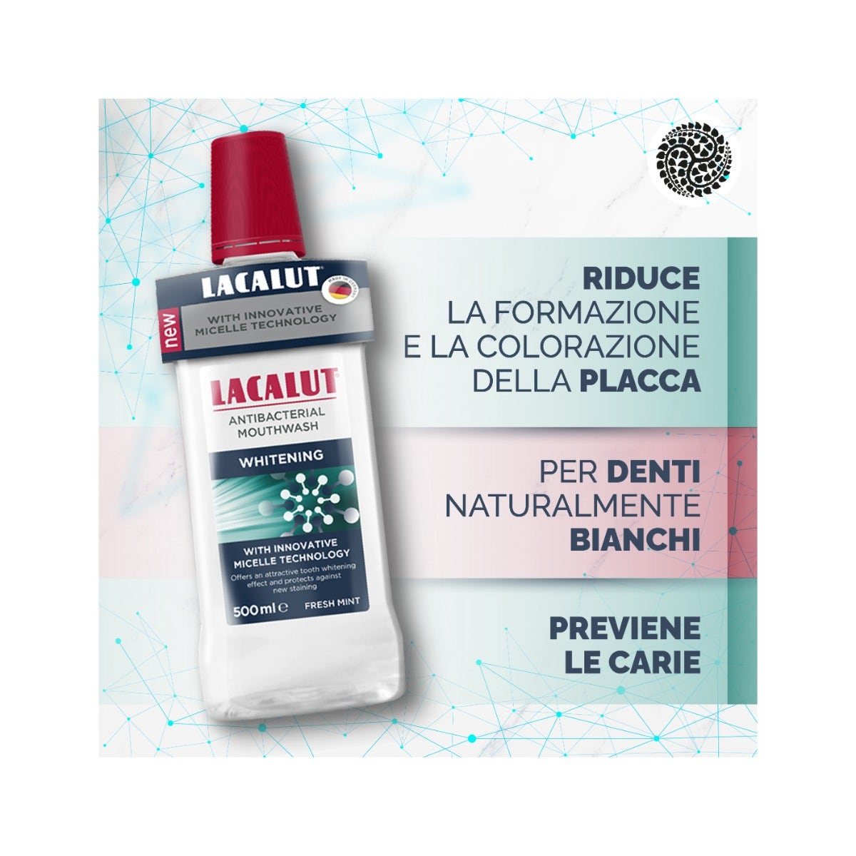 Lacalut Collutorio Micellare Whitening 500ml-4