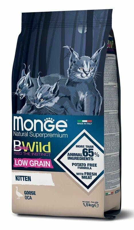 Monge B Wild Low Grain Con Oca Cibo Secco Per Gattini Sacco 1,5 kg-2