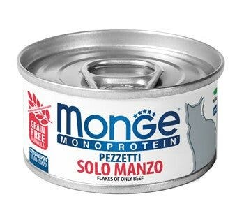 Monge Monoproteico Pezzetti Solo Manzo Cibo Umido Gatti 80g-2