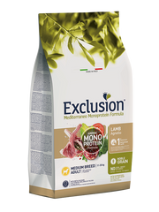 Exclusion Mediterraneo Monoprotein Formula Noble Grain Lamb Crocchette Con Agnello Per Cani Adulti Taglia Media Sacco 3kg-1