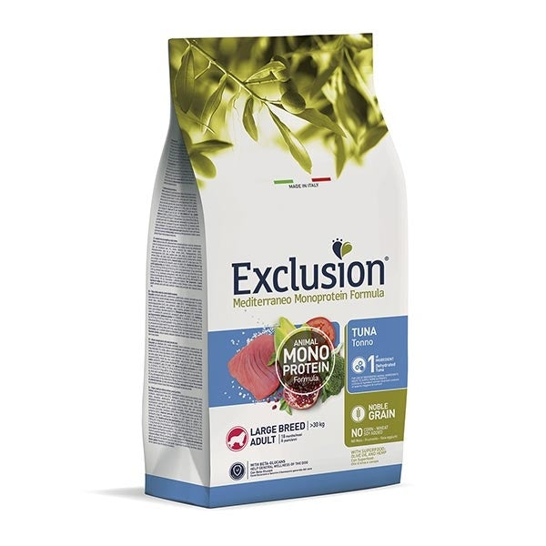Exclusion Mediterraneo Monoprotein Tonno Per Cani Adulti Taglia Grande Sacco 12Kg-1