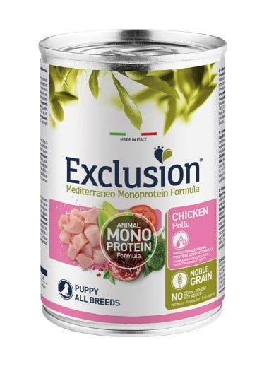Exclusion Mediterraneo Puppy Pollo 400 Gr-1