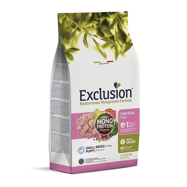 Exclusion Mediterraneo Monoprotein Crocchette Al Pollo Per Cani Cuccioli Taglia Piccola Sacco 2 Kg-1