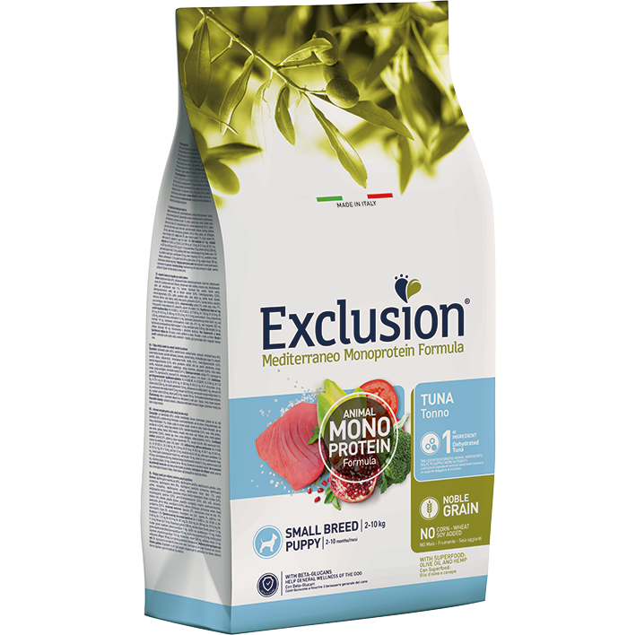Exclusion Maditerraneo Monoprotein Noble Grain Crocchette Al Tonno Per Cuccioli Taglia Piccola 2kg-3