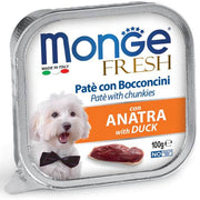 Monge Fresh Paté Bocconcini Con Anatra Cibo Umido Per Cani Adulti 100g-1