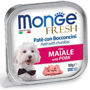 Monge Fresh Paté Bocconcini Con Maiale Cibo Umido Per Cani Adulti 100g-1