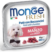 Monge Fresh Paté Bocconcini Con Manzo Cibo Umido Per Cani Adulti 100g-1