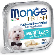 Monge Fresh Paté Bocconcini Con Merluzzo Cibo Umido Per Cani Adulti 100g-1