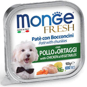 Monge Fresh Paté Bocconcini Con Pollo E Verdure Cibo Umido Per Cani Adulti 100g-1
