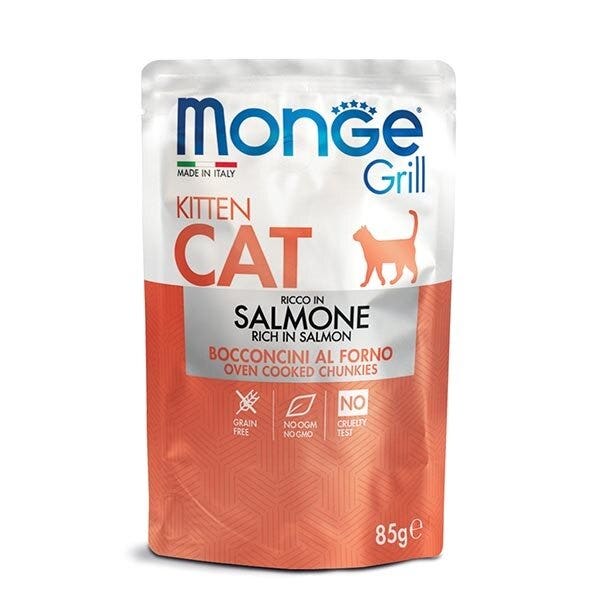 Monge Grill Kitten Ricco in Salmone Cibo Umido Per Gatti Cuccioli 85g-2