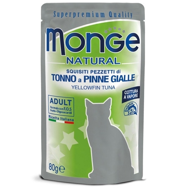 Monge Natural Superpremium Tonno Pinne Gialle Cibo Umido Per Gatti Adulti 80g-1