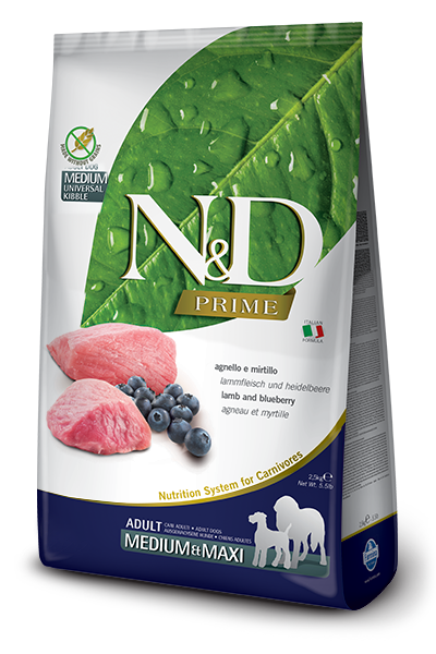 Farmina N&D Prime Agnello E Mirtillo Cani Adulti Taglia Media E Grande Sacco 2,5kg-1