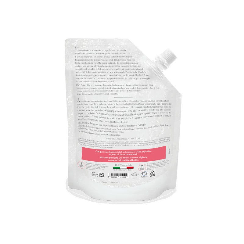 L'Erbolario 3 Rosa Ecoricarica Bagnoschiuma 500ml-2