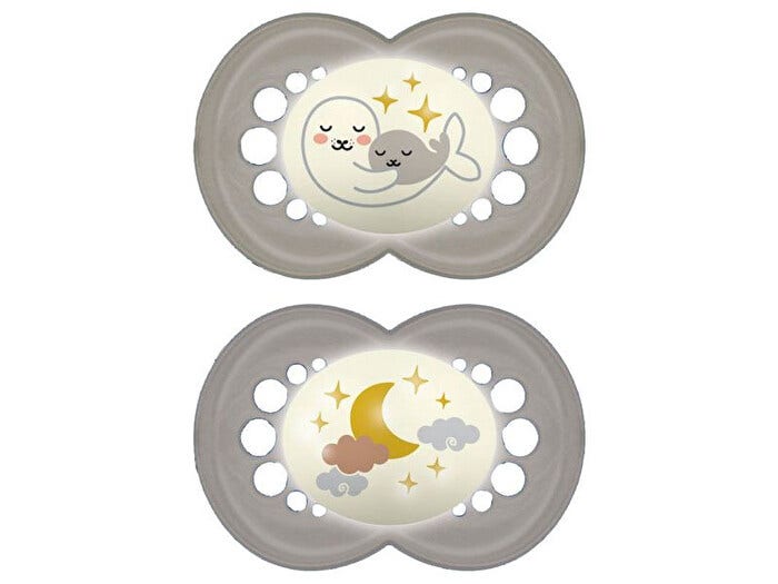 Mam Night Succhietto Silicone Neutro 2 Pezzi 6 Mesi+-1