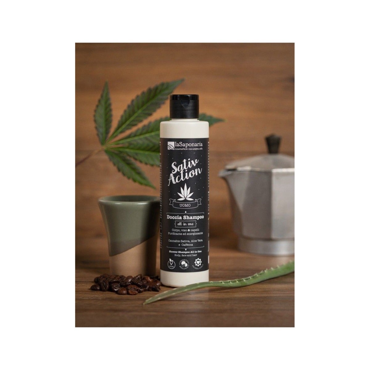 La Saponaria Sativaction Doccia Shampoo All In One Uomo 200ml-2