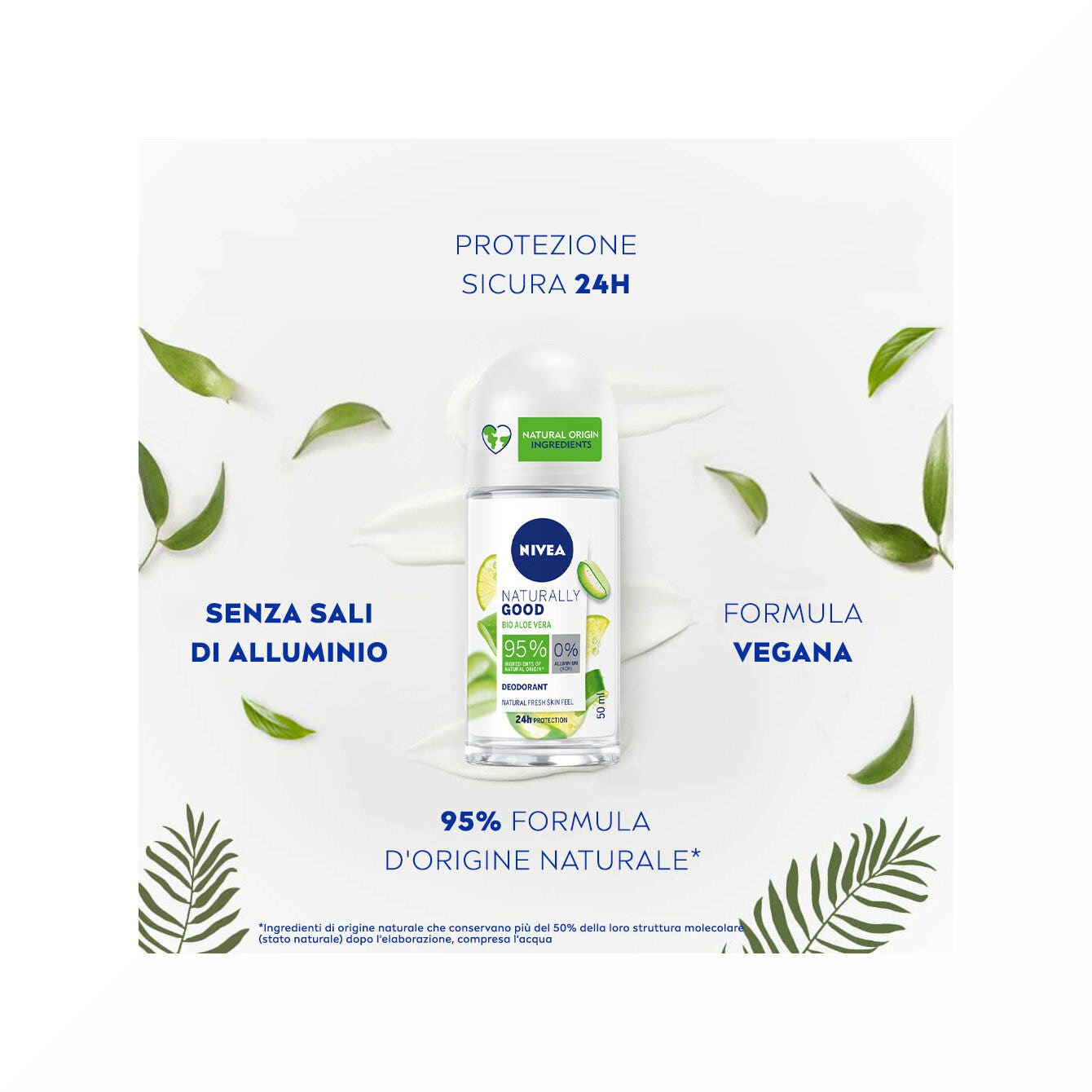 Nivea Naturally Good Aloe Vera Deodorante Roll On 50ml Deodorante Con Aloe Vera Bio 0% Alluminio-2