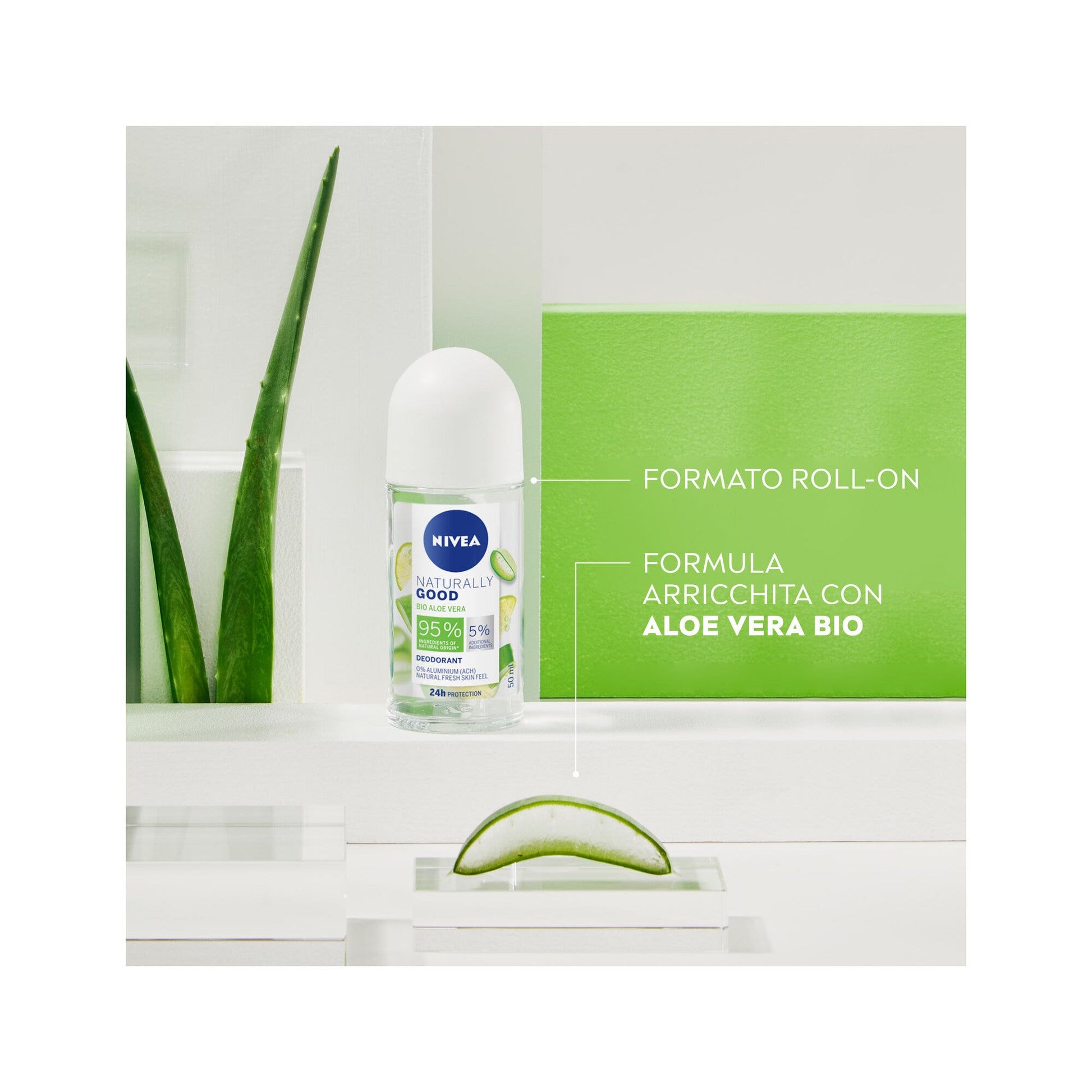 Nivea Naturally Good Aloe Vera Deodorante Roll On 50ml Deodorante Con Aloe Vera Bio 0% Alluminio-3