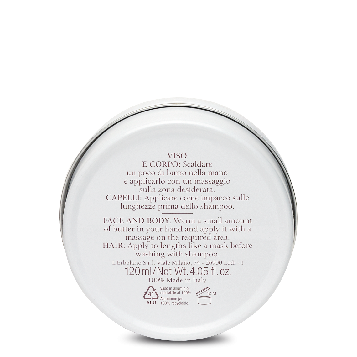 L'Erbolario BurroPuro Karité Per Corpo/Viso/Capelli 120ml-3