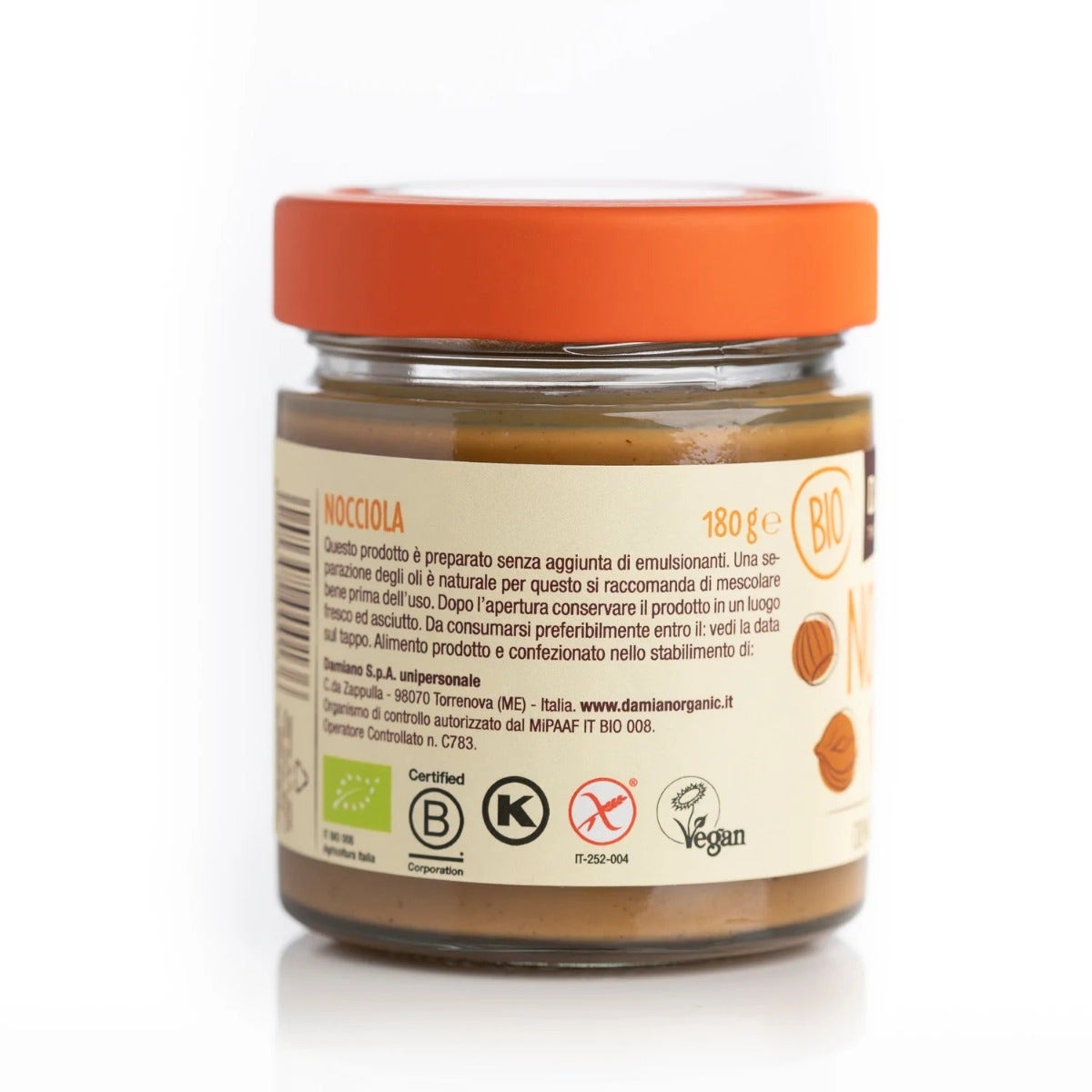 Damiano Crema Alle Nocciole Tostate Bio 180g-3
