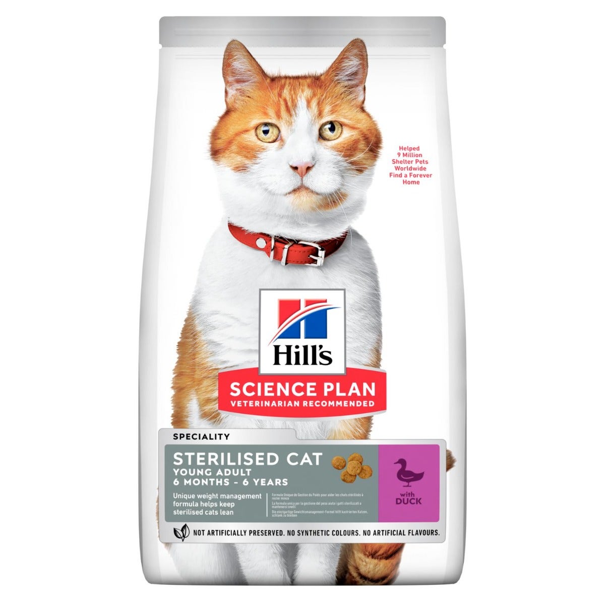 Hill's Science Plan Sterilised Cat Young E Adult Crocchette Anatra Per Gatti Sacco 300g-1