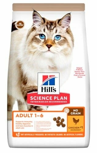 Hill's Science Plan No Grain Cibo Secco Con Pollo Gatti Adulti Sacco 1,5kg-2