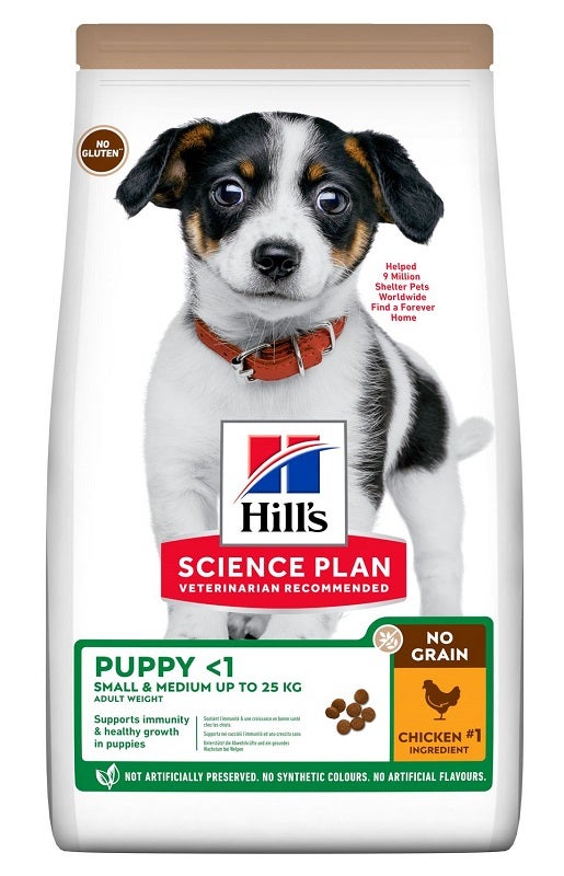 Hill's Science Plan No Grain Puppy <1 Cibo Secco Con Pollo Per Cuccioli Taglia Piccola/Media Sacco 2,5kg-1
