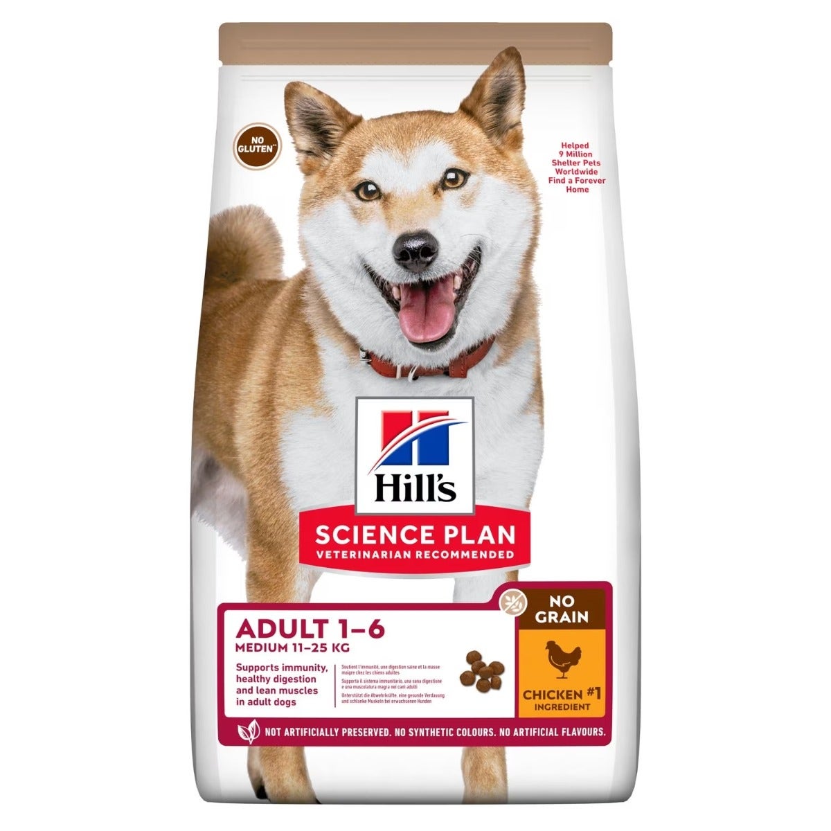 Hill's Science Plan No Grain Medium Adult Ipoallergenico Cibo Secco Con Pollo Cani Adulti Taglia Media Sacco 2,5kg-1