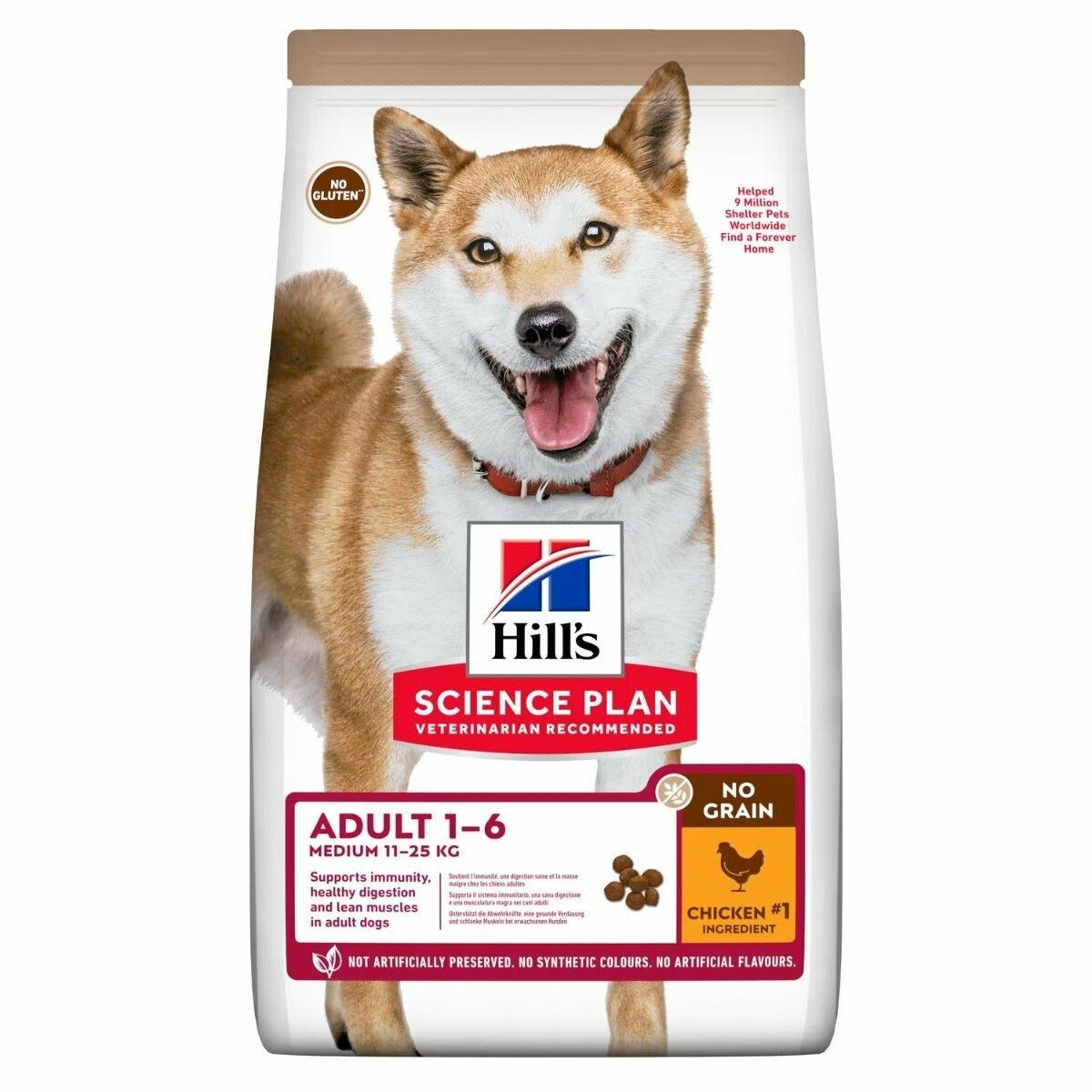 Hill's Science Plan No Grain Medium Adult Ipoallergenico Cibo Secco Con Pollo Cani Adulti Taglia Media Sacco 2,5kg-2