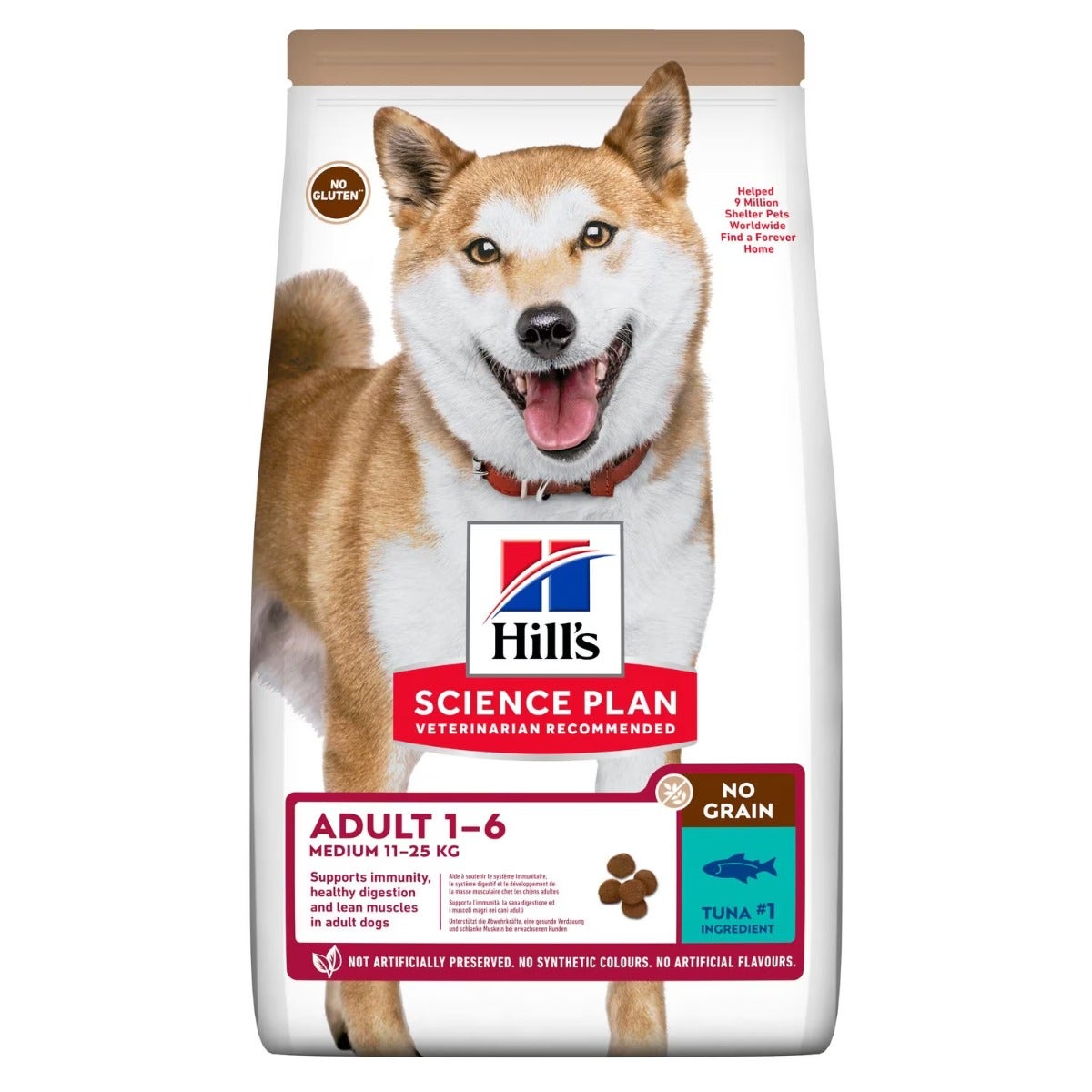 Hill's Science Plan No Grain  Medium Adult Ipoallergenico Cibo Secco Con Tonno Cani Adulti Taglia Media Sacco 2,5kg-1